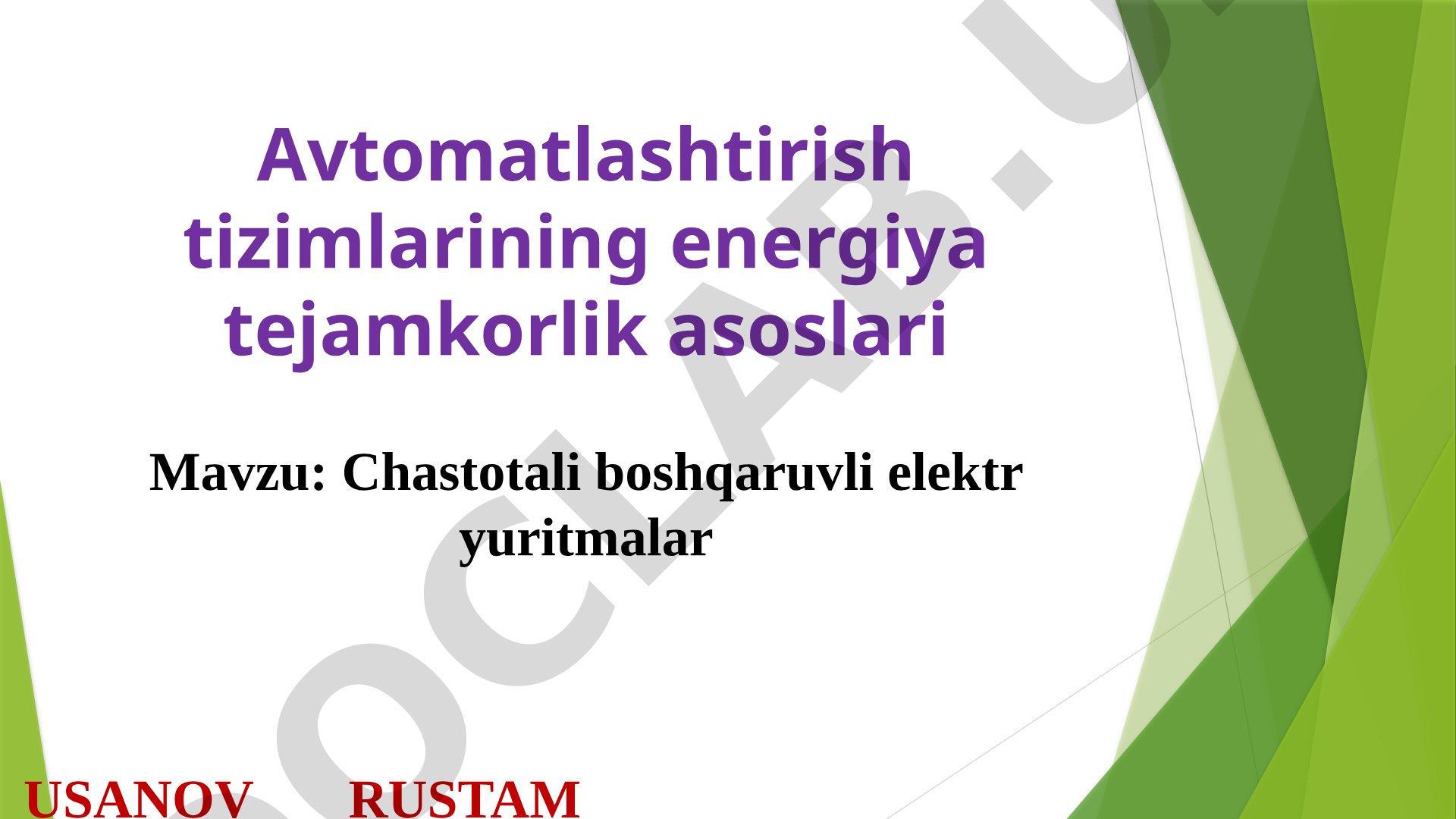 Chastotali boshqaruvli elektr yuritmalar