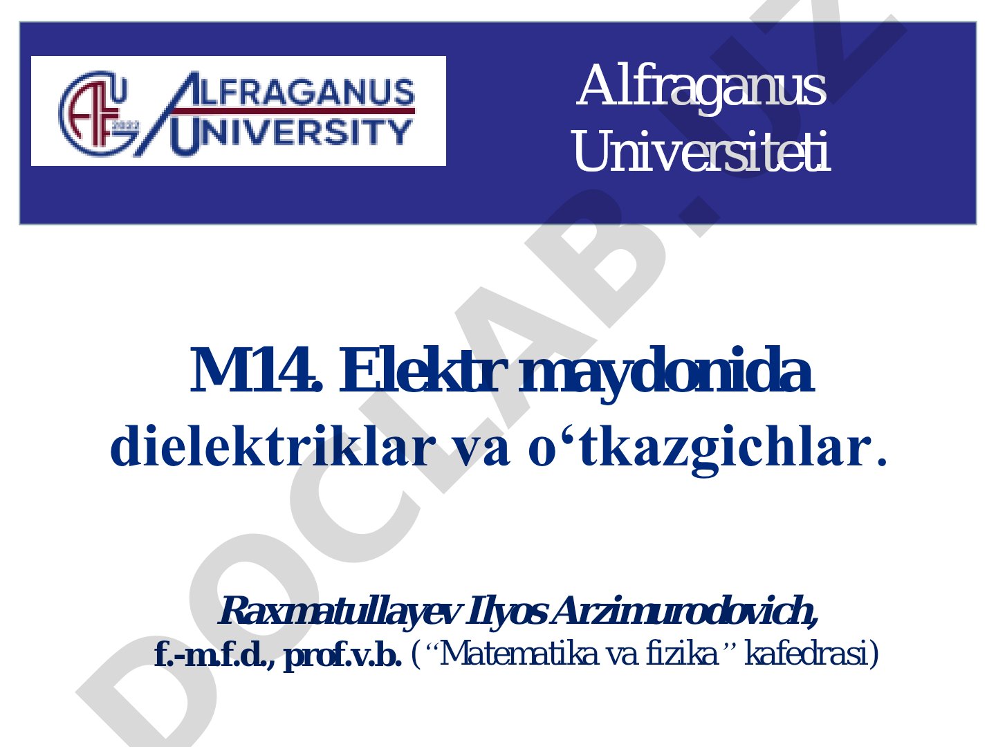 Elektr maydonida dielektriklar va oʻtkazgichlar