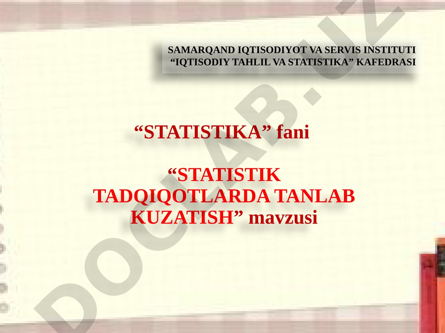 Statistik tadqiqotlarda tanlab kuzatish