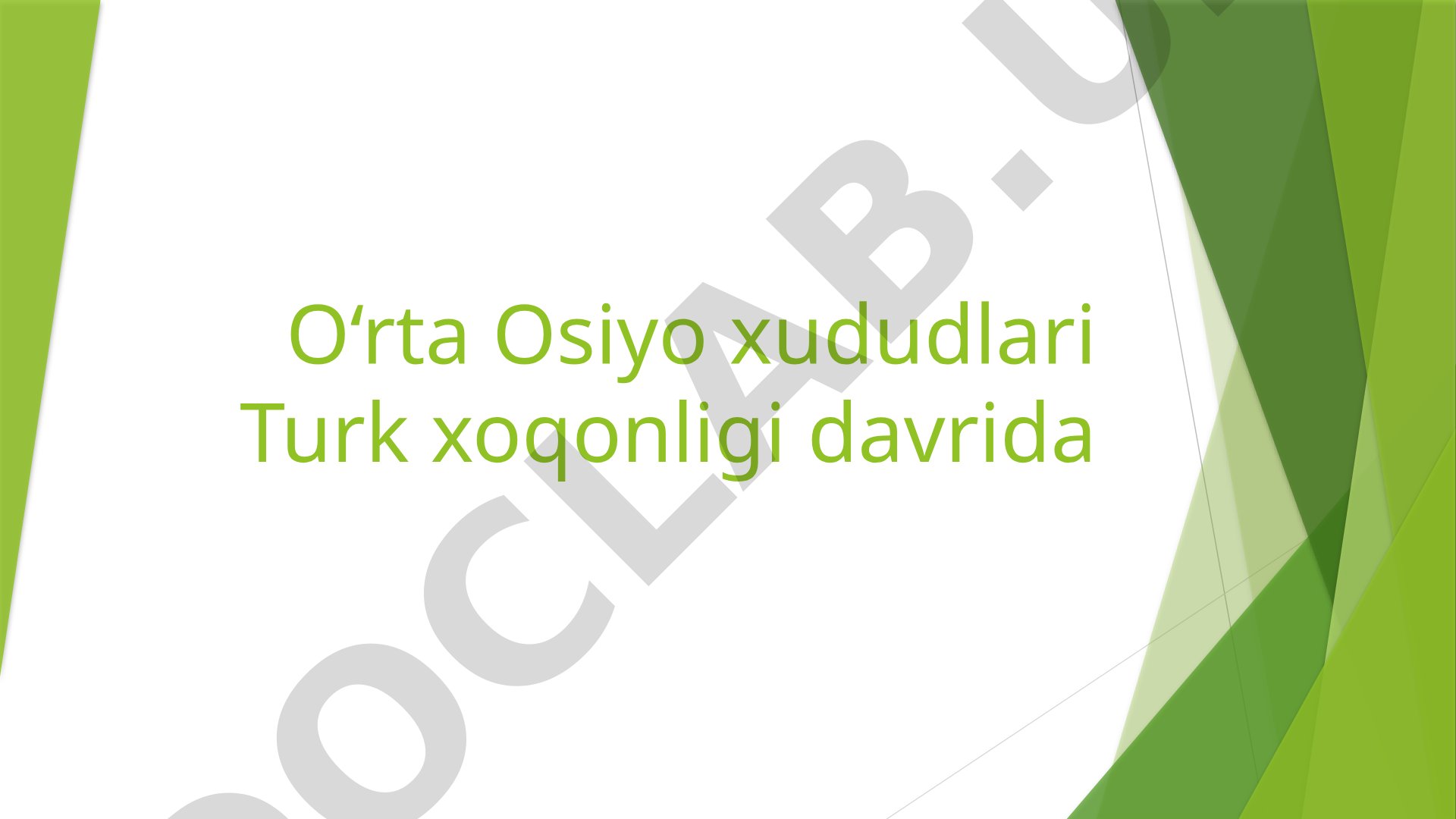 O‘rta Osiyo xududlari Turk xoqonligi davrida