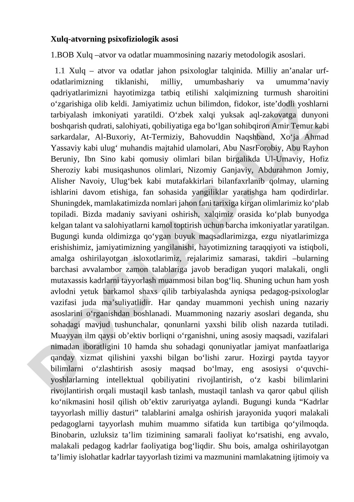 Xulq-atvorning psixofiziologik asosi