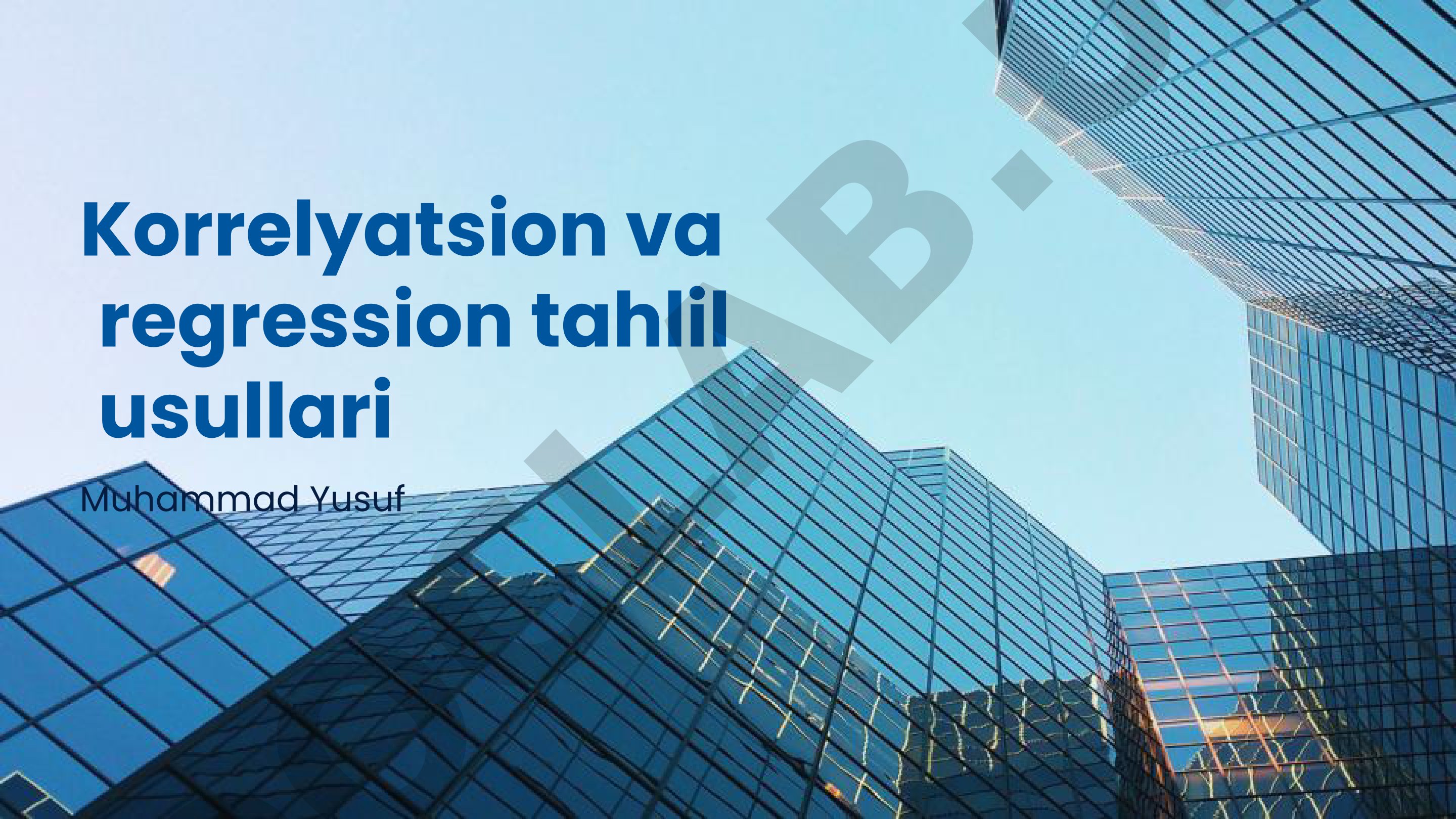 Korrelyatsion va regression tahlil usullari