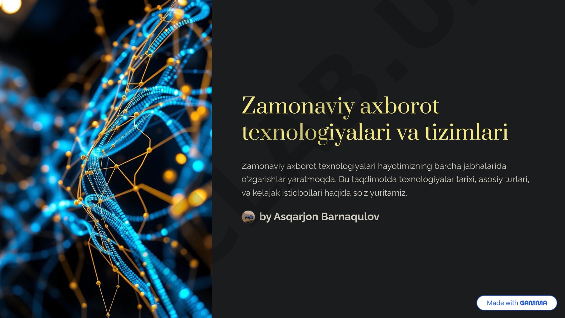 Zamonaviy axborot texnologiyalari va tizimlari