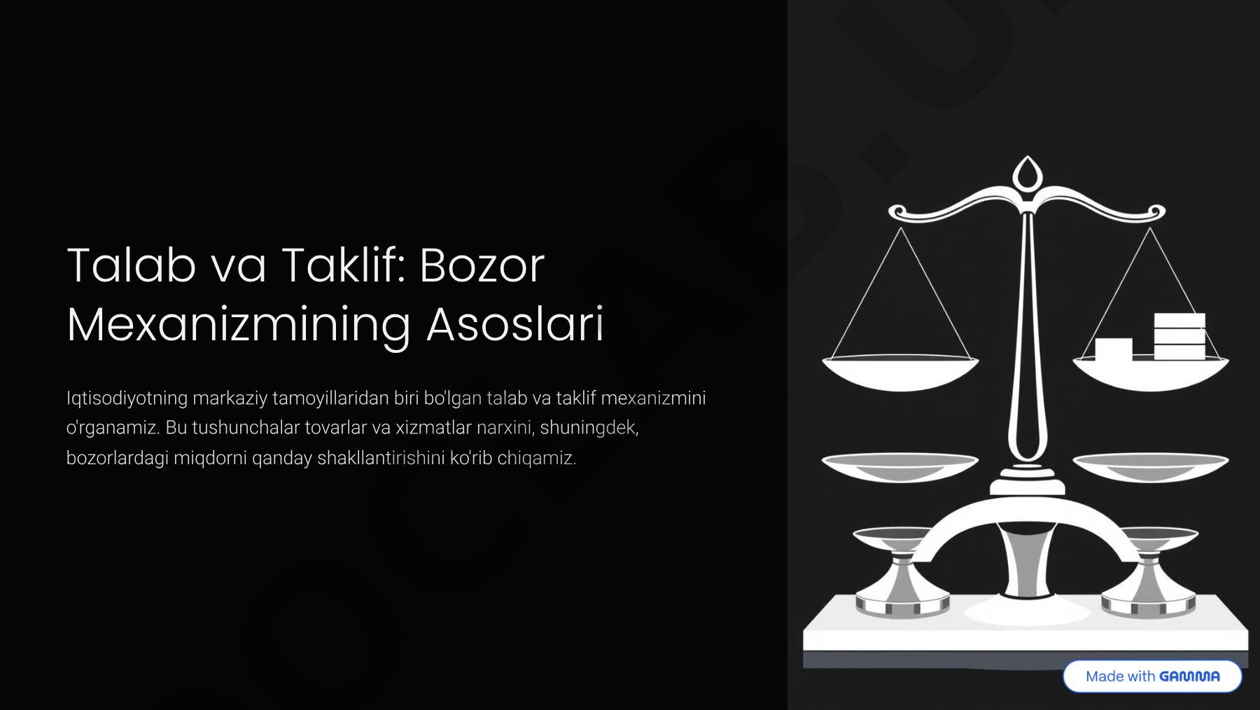 Talab va Taklif: Bozor Mexanizmining Asoslari