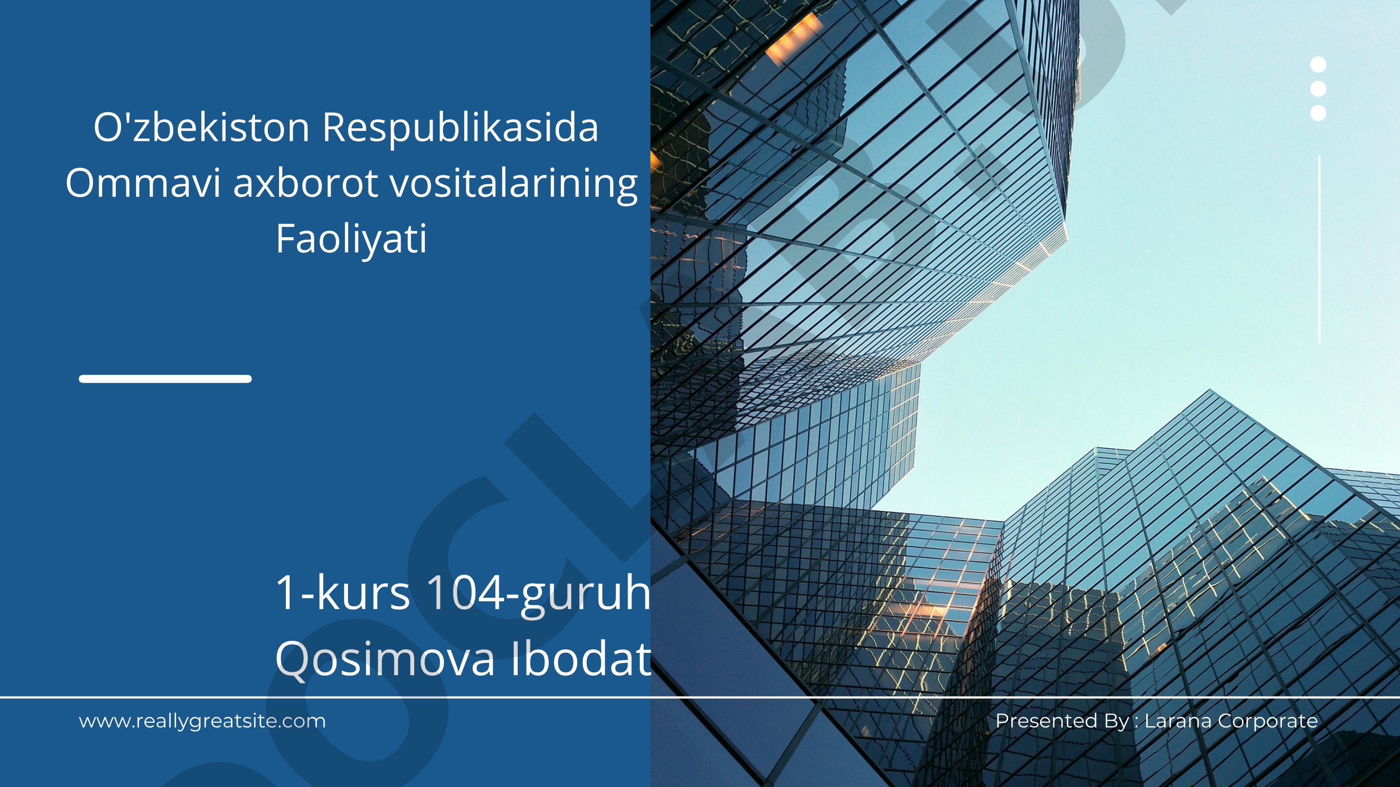 O'zbekiston Respublikasida Ommavi axborot vositalarining Faoliyati
