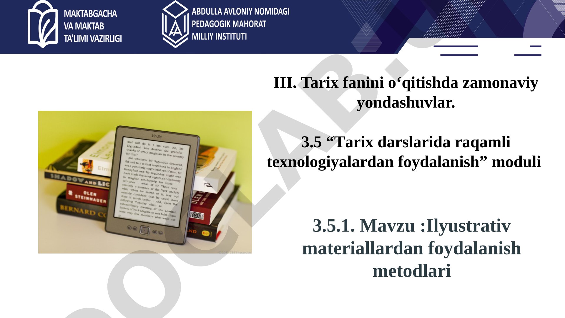 Ilyustrativ materiallardan foydalanish metodlari