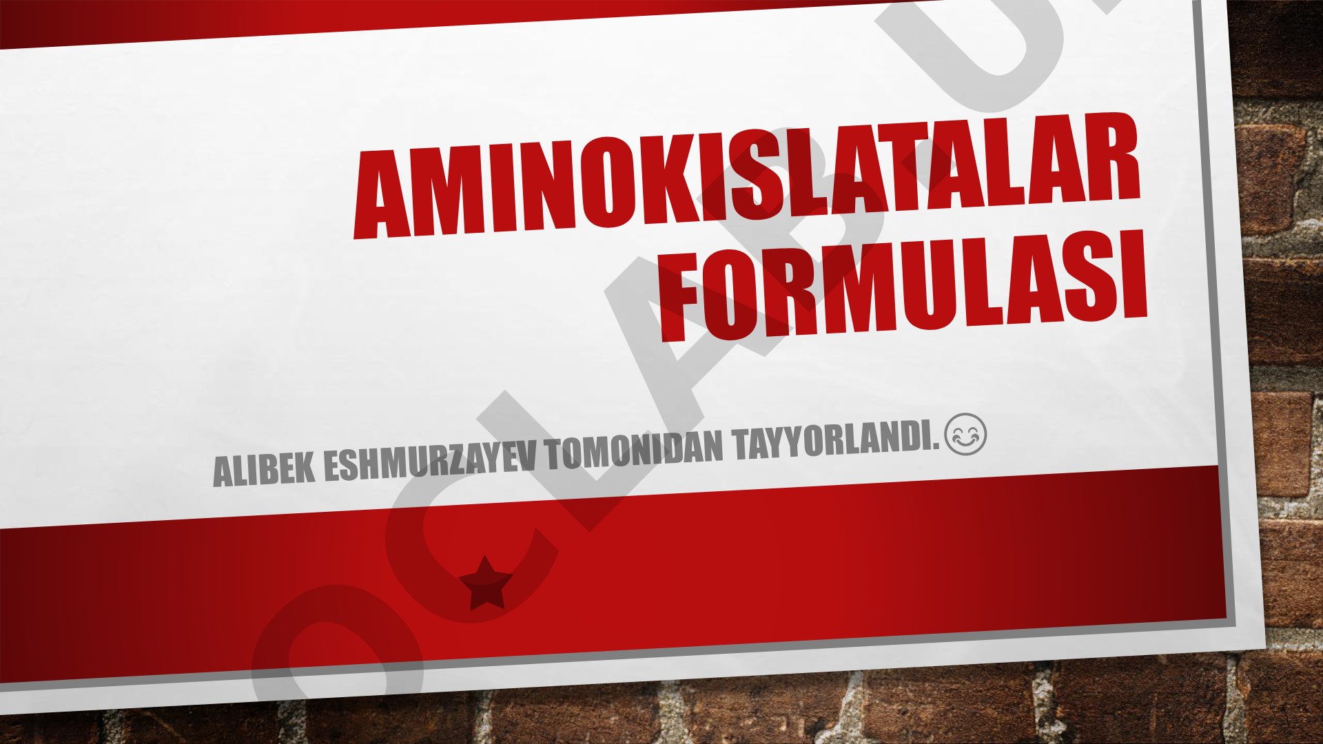 Aminokislatalar ikkilamchi oqsil klassifikatsiyasi formulasi