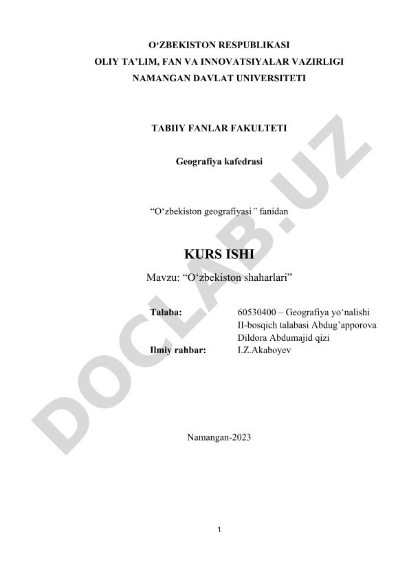 O‘zbekiston shaharlari