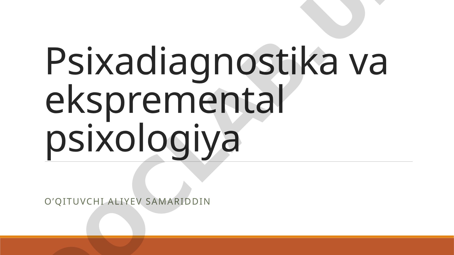 Eksperimentda o'tkaziladigan mustaqil va tobe o'zgaruvchilarni tanlash