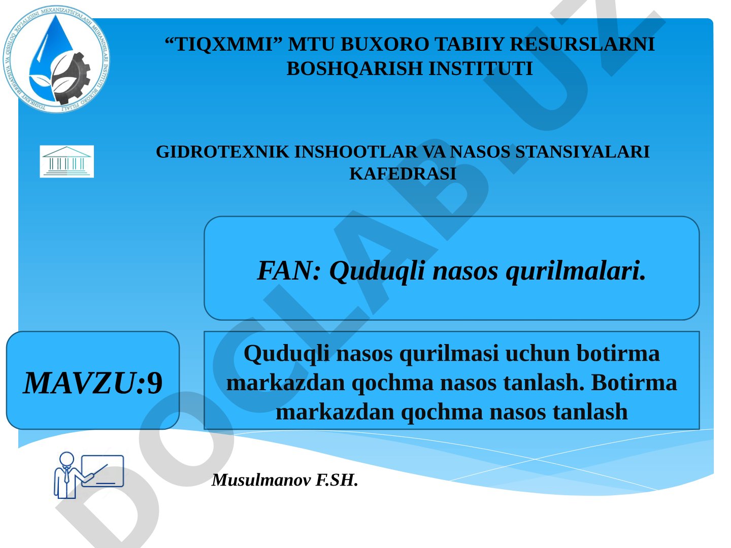 Quduqli nasos qurilmasi uchun botirma markazdan qochma nasos tanlash
