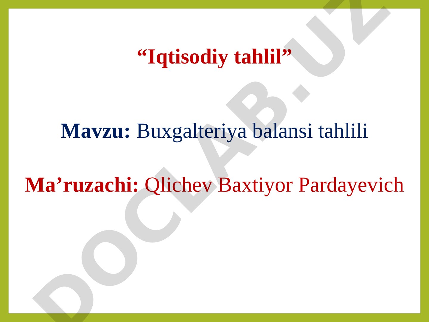 Buxgalteriya balansi tahlili