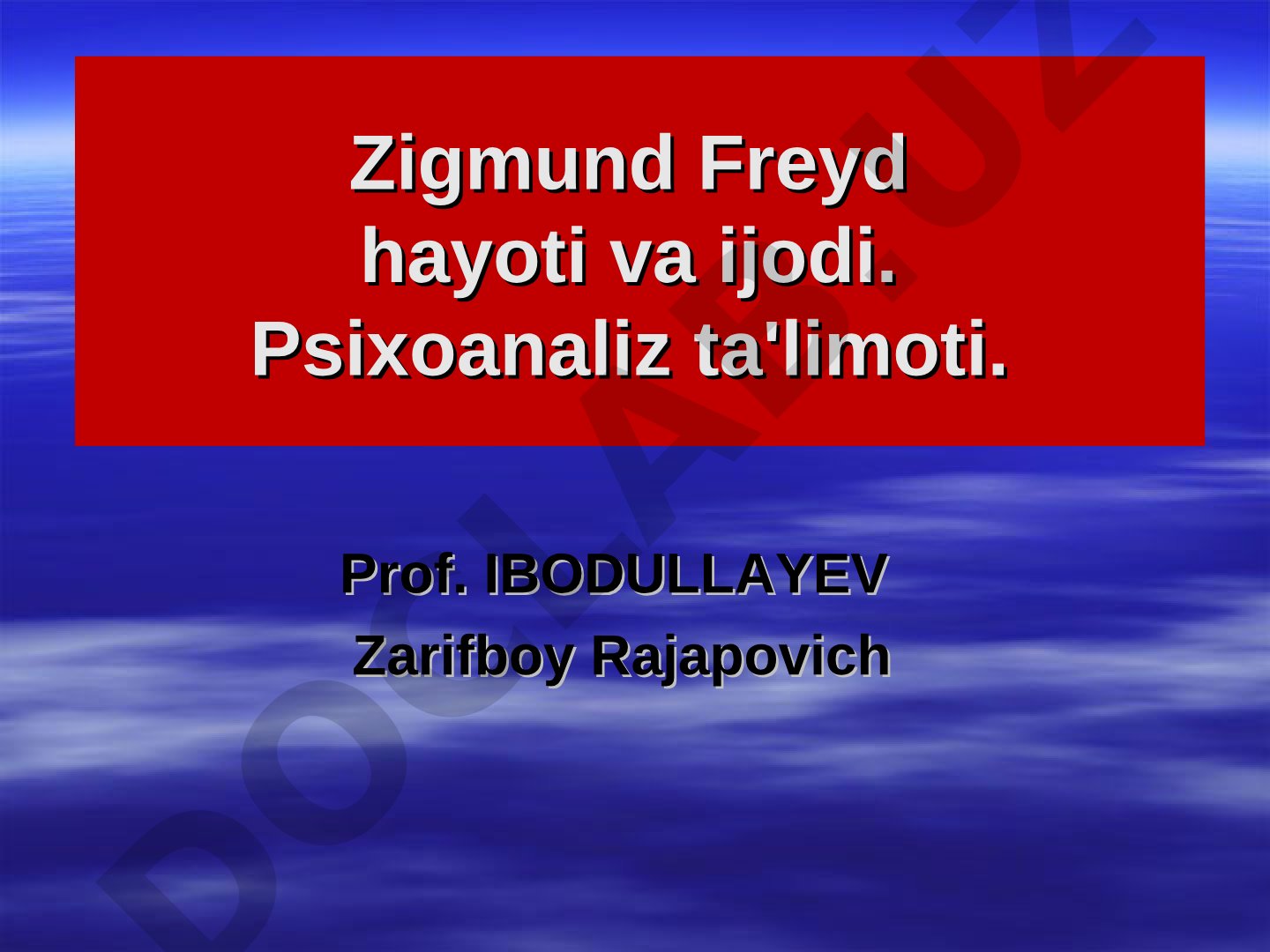 Zigmund Freyd hayoti va ijodi
