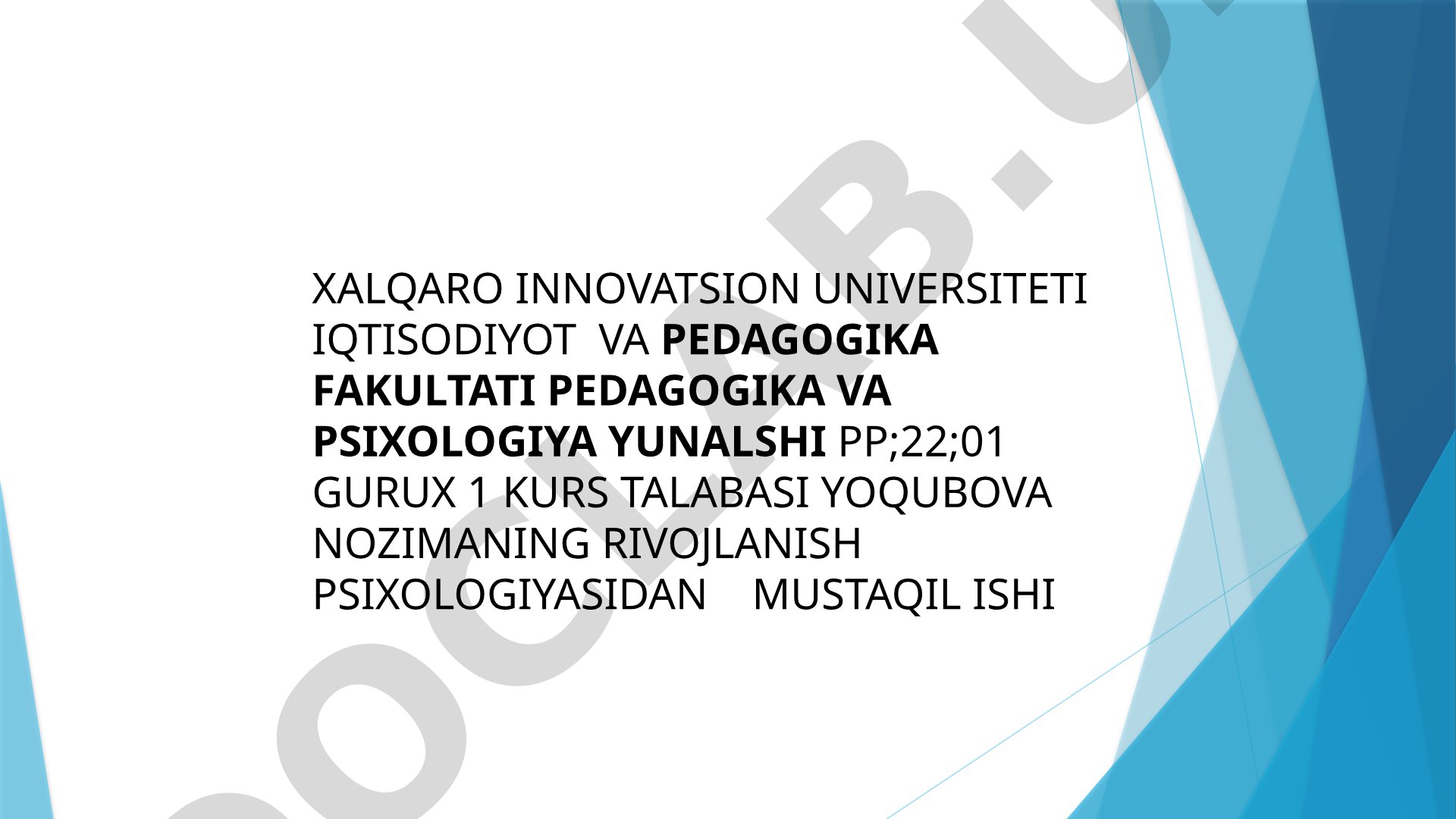 Psixik rivojlanish omillari muammolarining qo‘yilishi