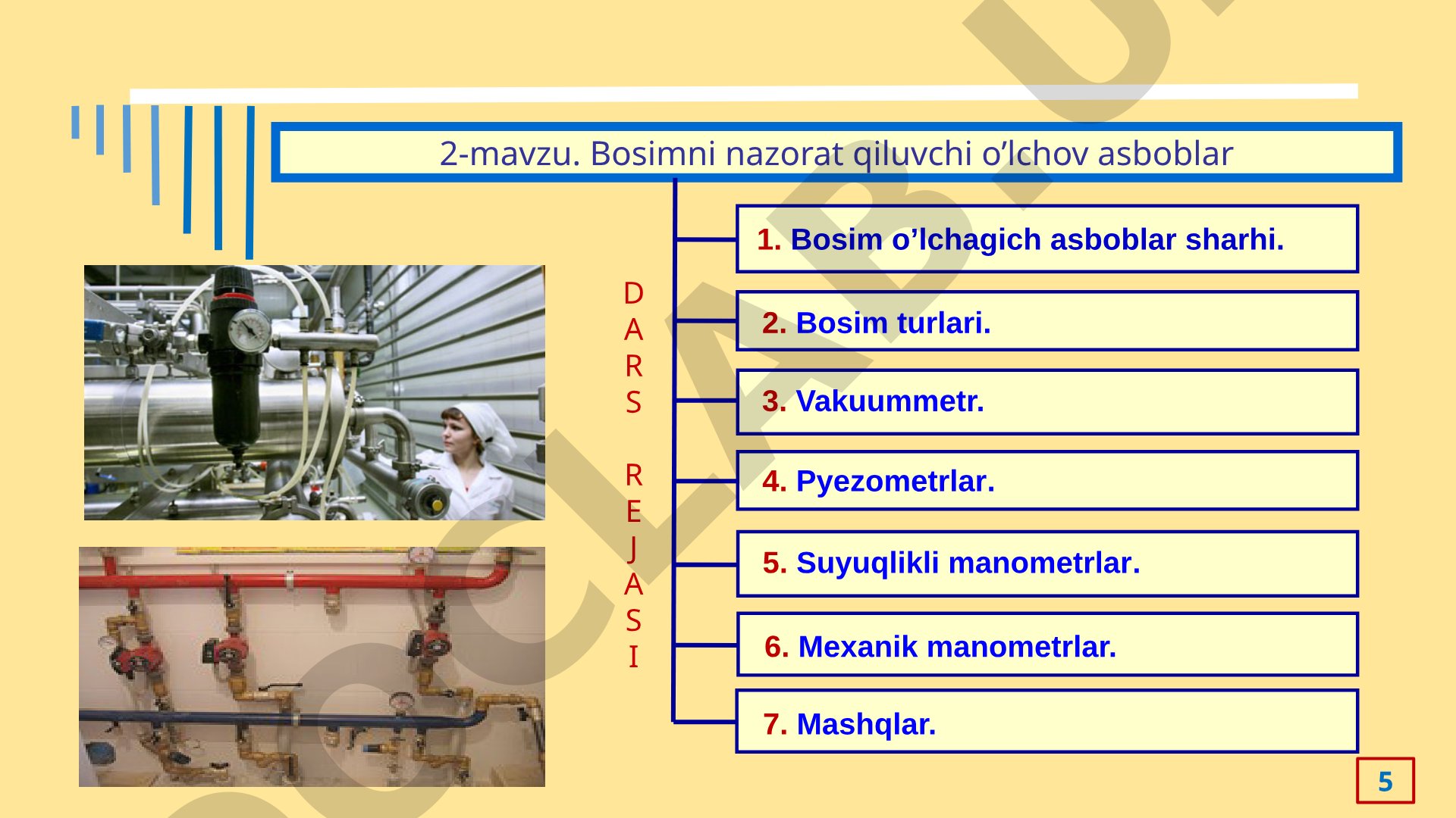 Bosimni nazorat qiluvchi o’lchov asboblar