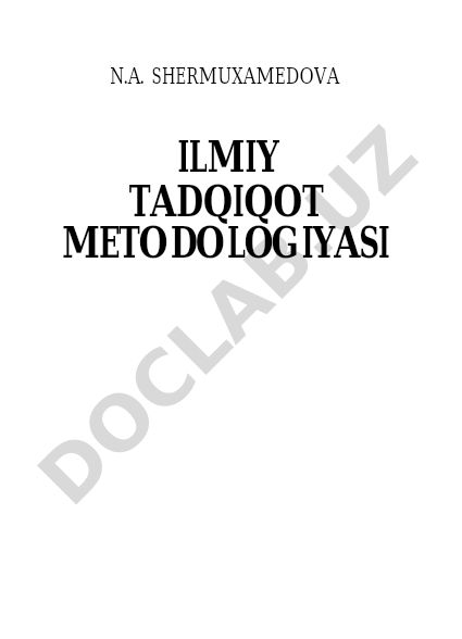 Ilmiy tadqiqot metodologiyasi