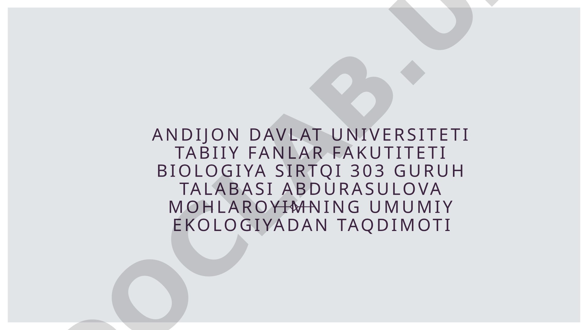 O'zbekistonning asosiy tabiiy geografik zonalari va ularning ekologik xususiyatlari