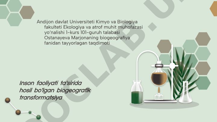 Inson faoliyati ta'sirida hosil bo'lgan biogeografik transformatsiya