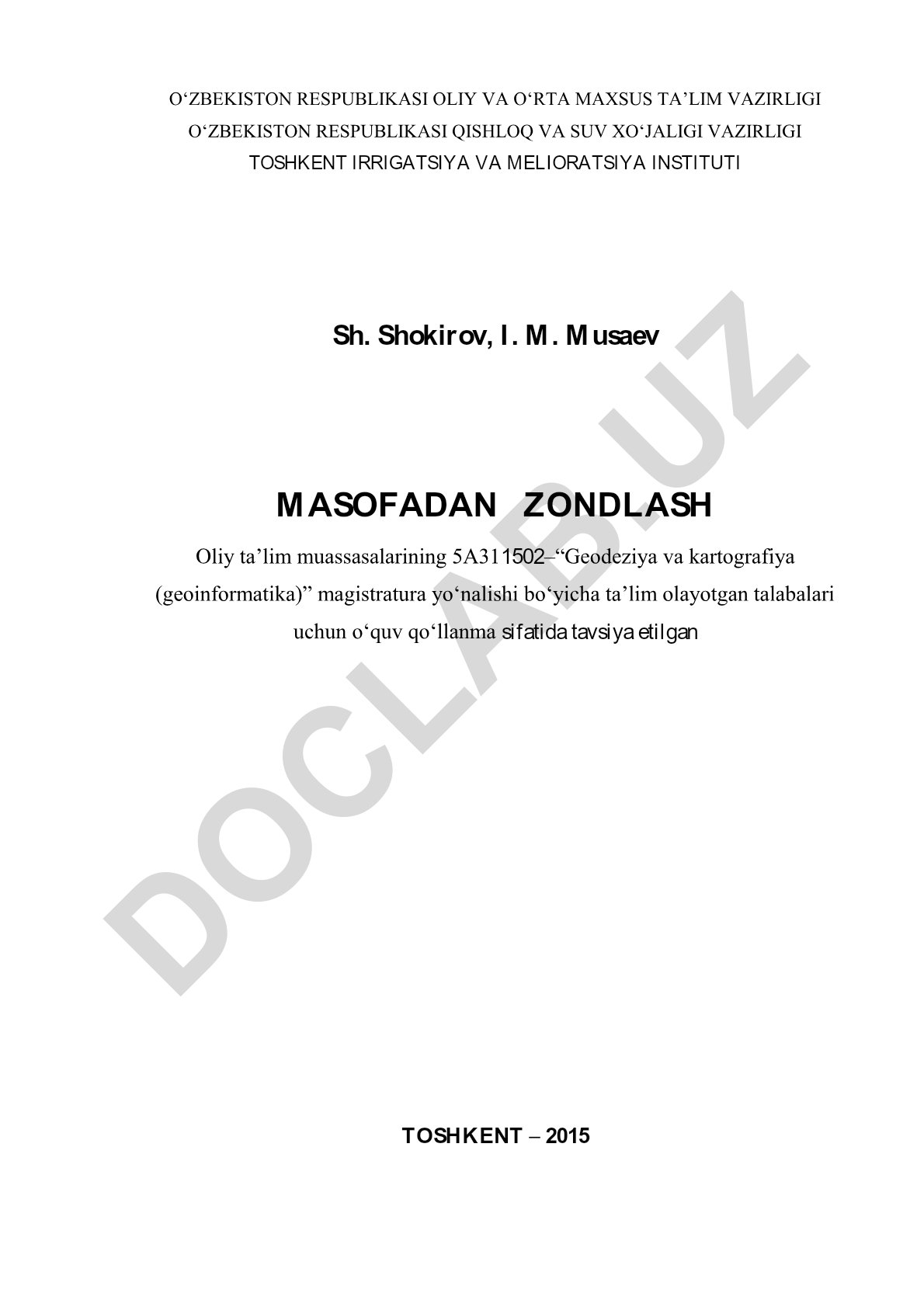 Masofadan zondlash