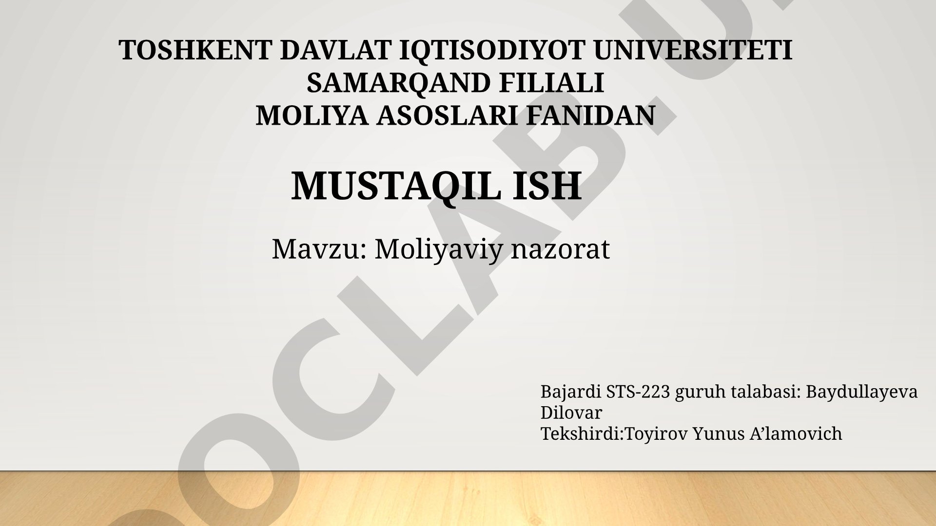 Moliyaviy nazorat
