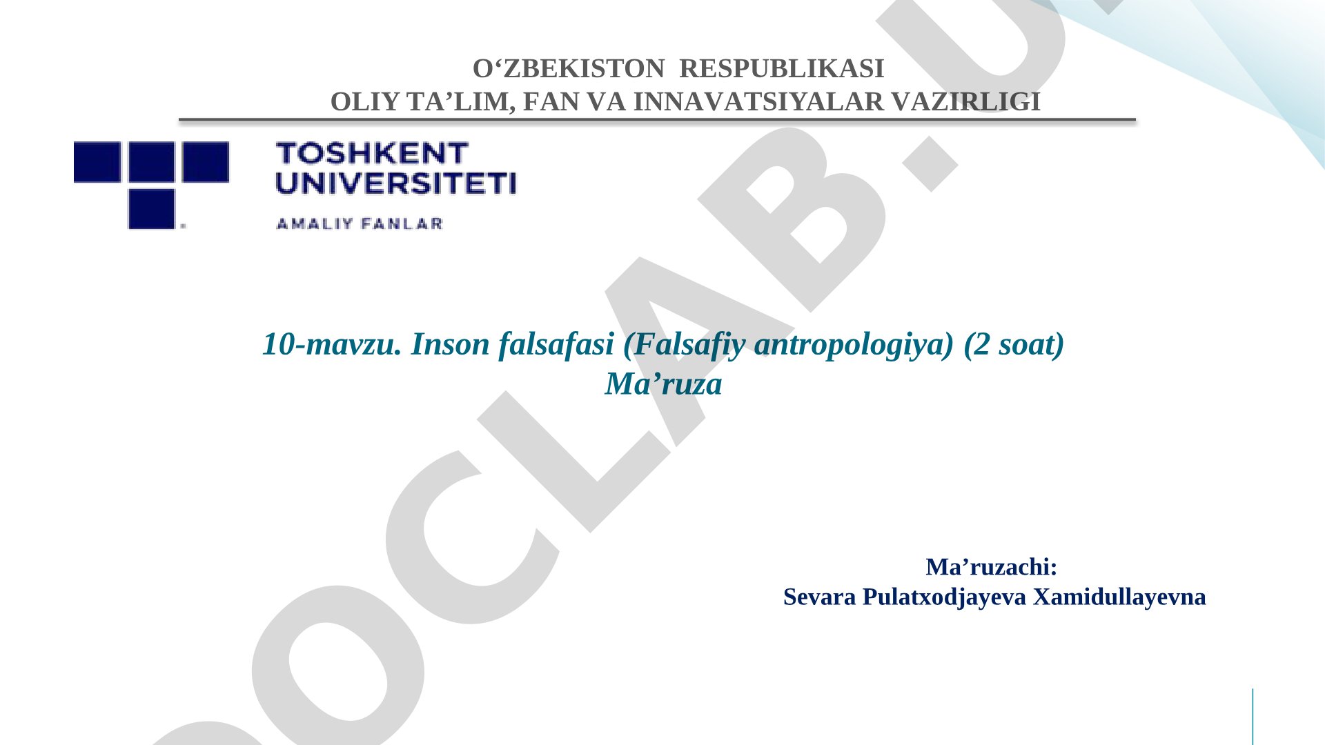 Inson falsafasi (Falsafiy antropologiya)
