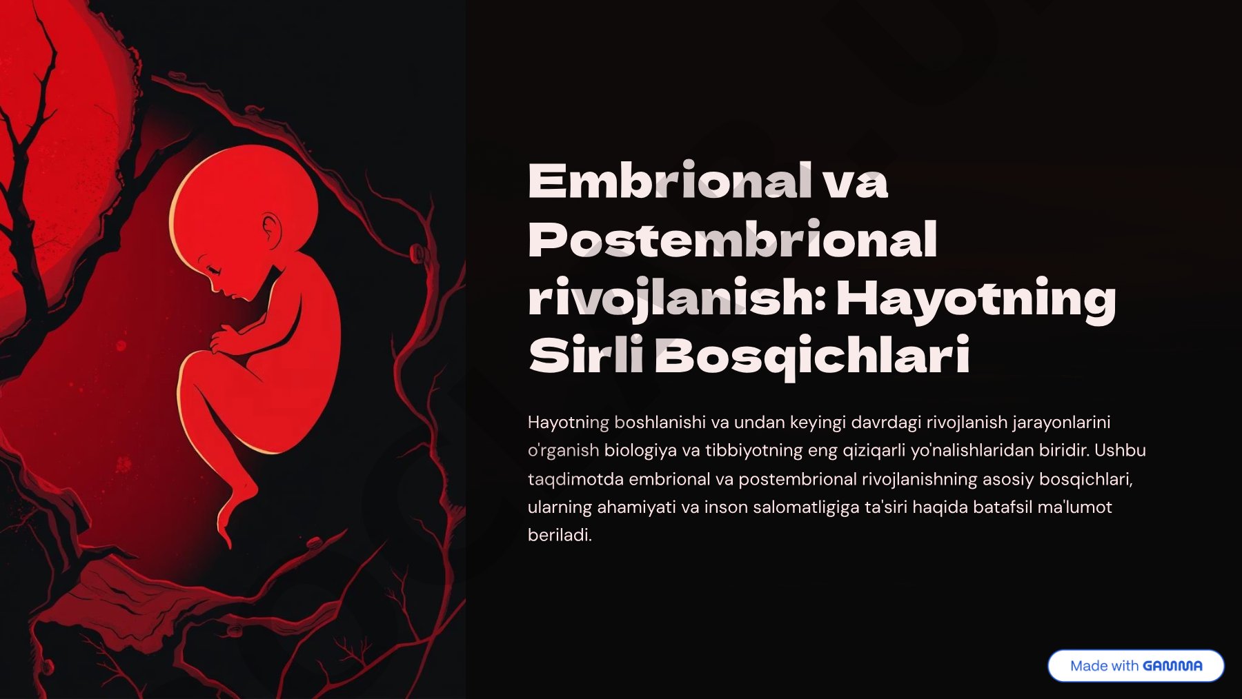 Embrional va Postembrional rivojlanish: Hayotning Sirli Bosqichlari