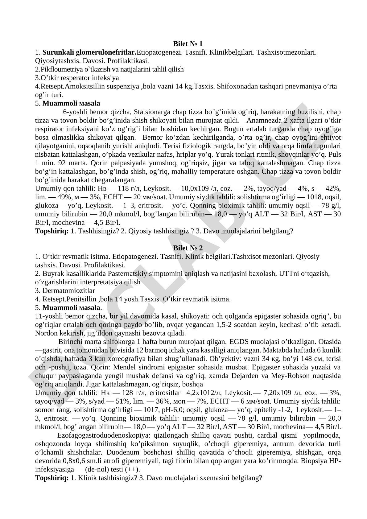 Surunkali glomerulonefritlar va pikfloumetriya