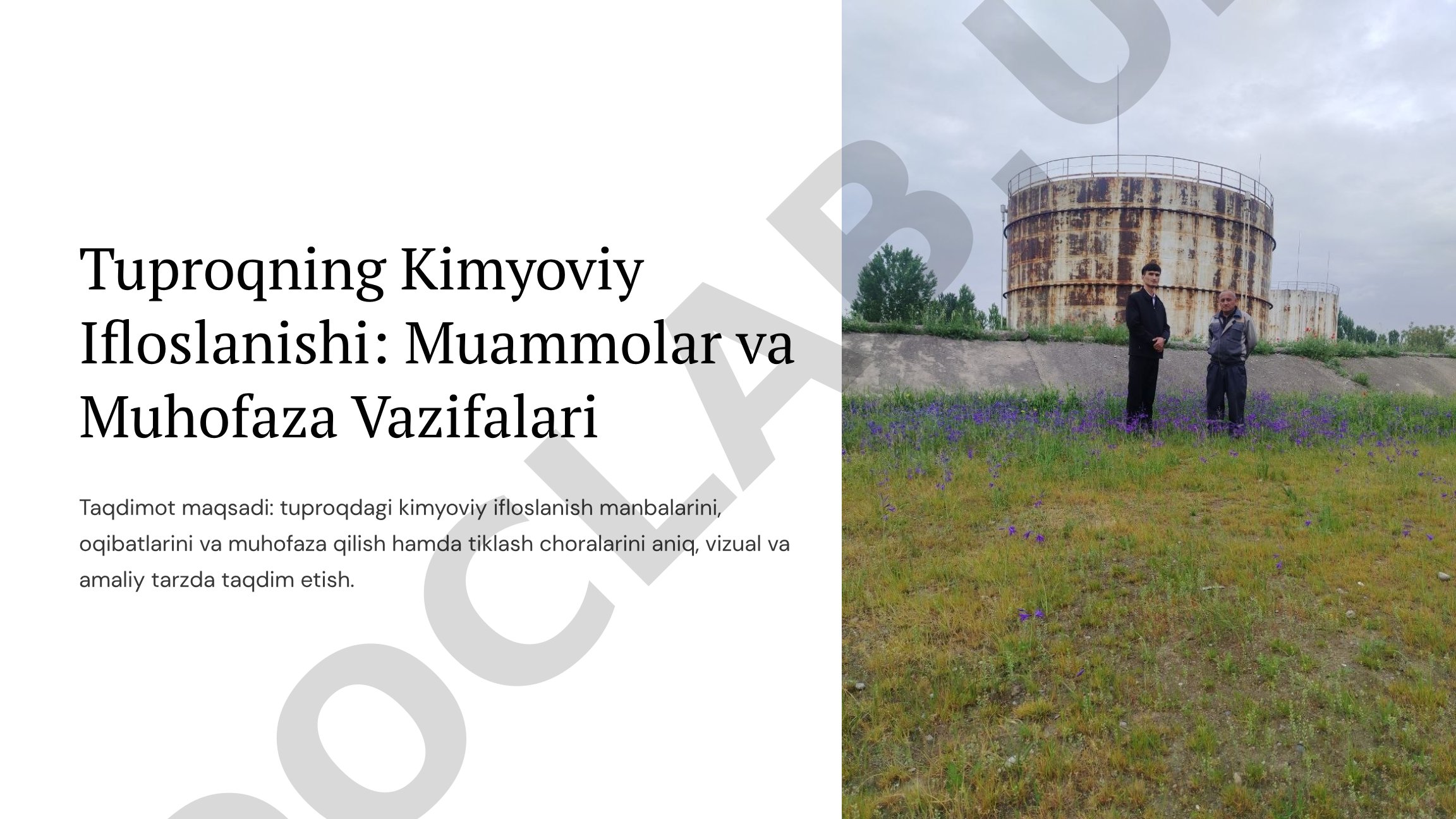 Tuproqning Kimyoviy Ifloslanishi: Muammolar va Muhofaza Vazifalari