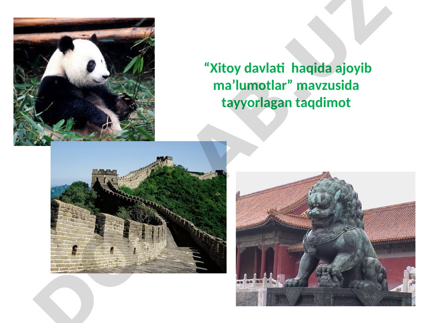 Xitoy davlati haqida ajoyib ma’lumotlar