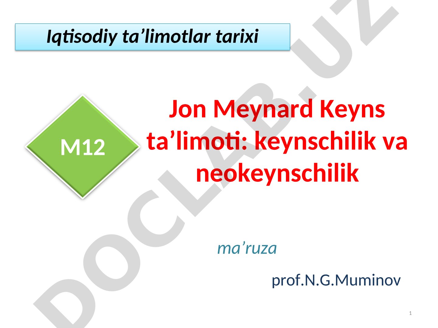 Jon Meynard Keyns ta’limoti: keynschilik va neokeynschilik