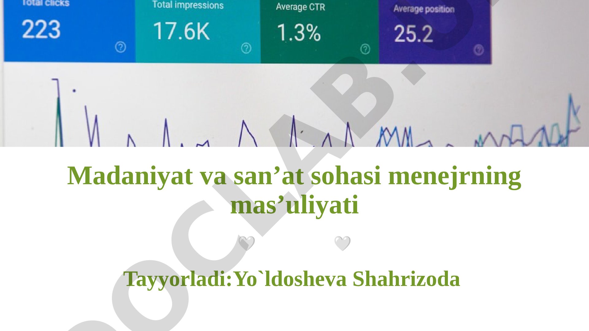 Madaniyat va sanʼat sohasi menejrning masʼuliyati