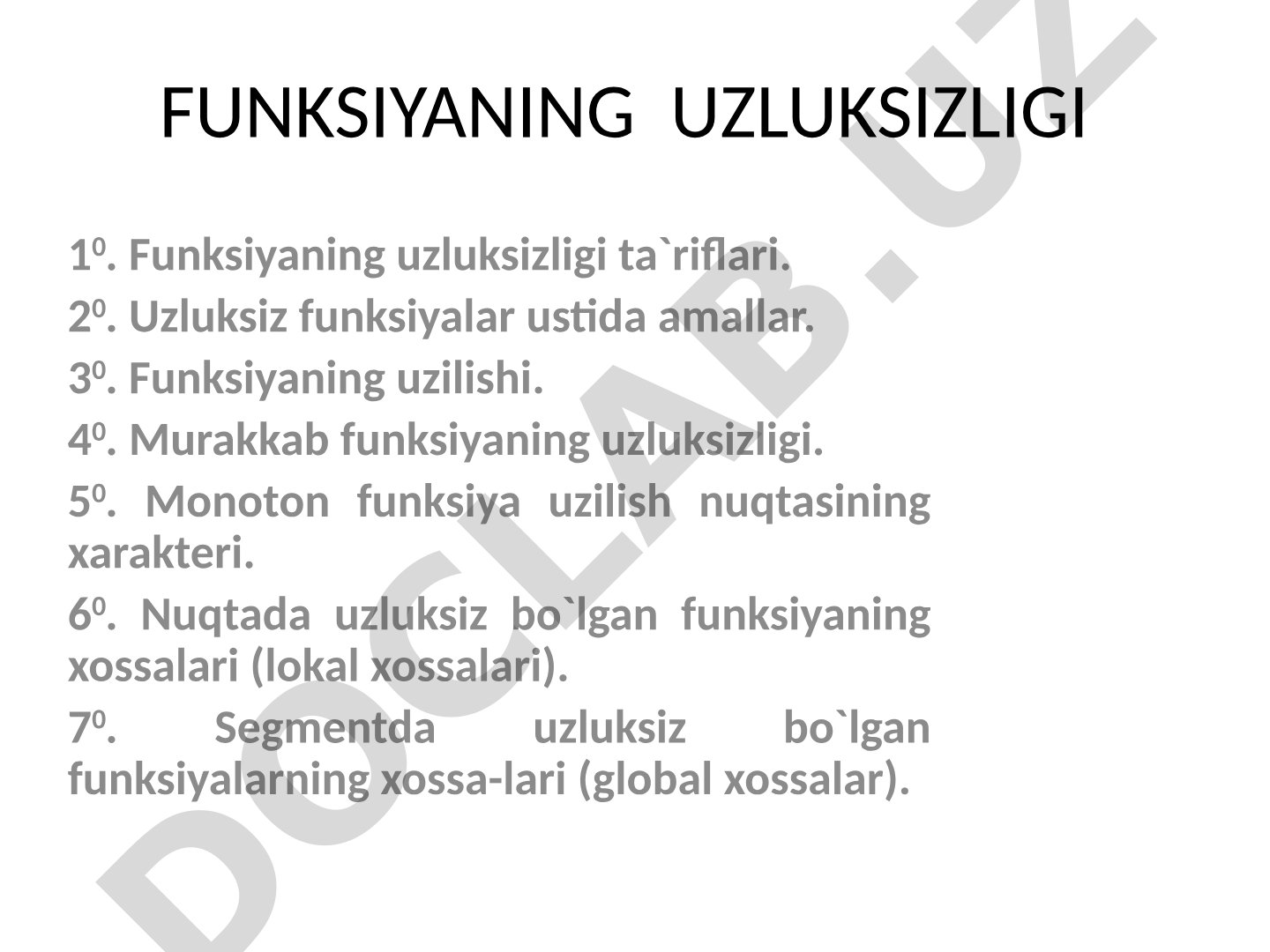 Funksiyaning uzluksizligi