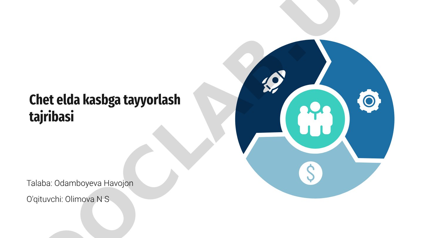 Chet elda kasbga tayyorlash tajribasi