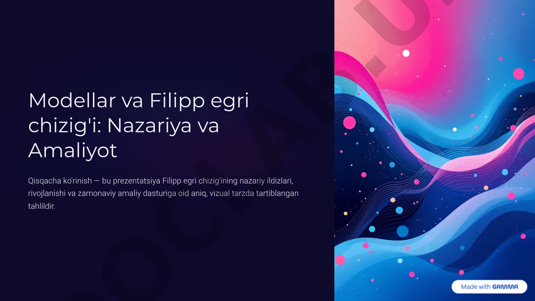 Modellar va Filipp egri chizig'i: Nazariya va Amaliyot Qisqacha ko'rinish