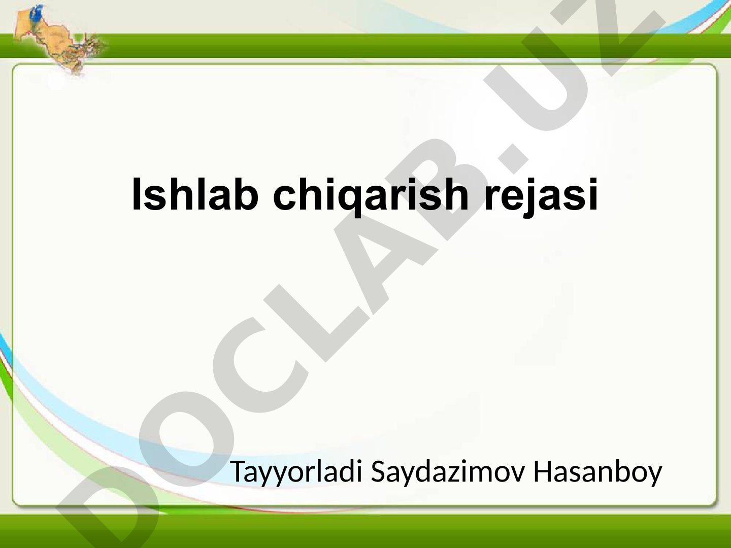 Ishlab chiqarishni tashkil etishni takomillashtirish va samaradorlikni oshirish masalalari