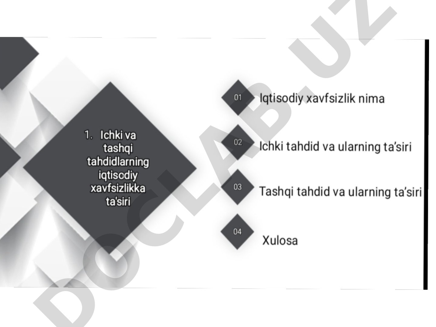 Iqtisodiy xavfsizlik: ichki va tashqi tahdidlar
