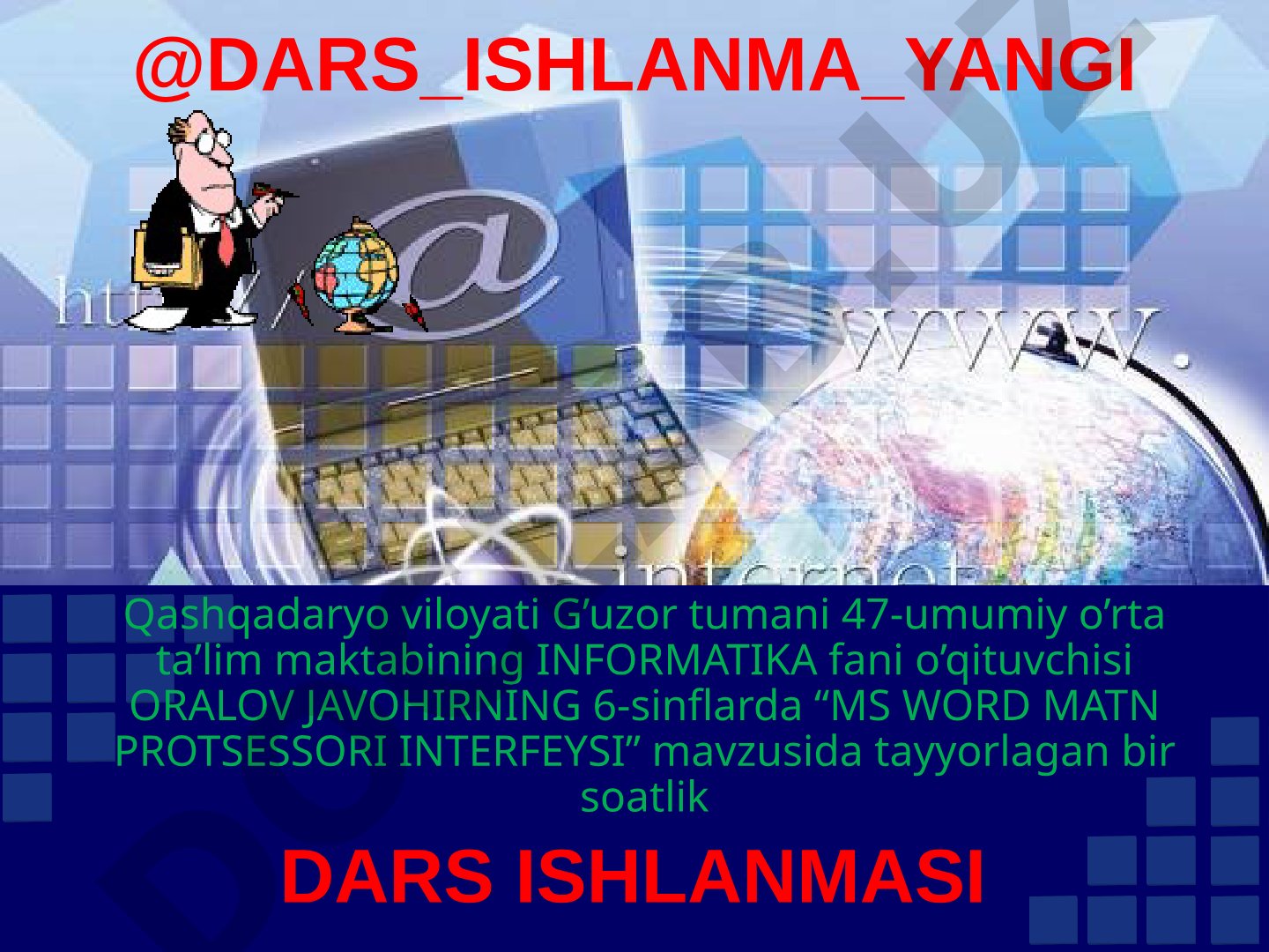 MS Word matn protsessori interfeysi