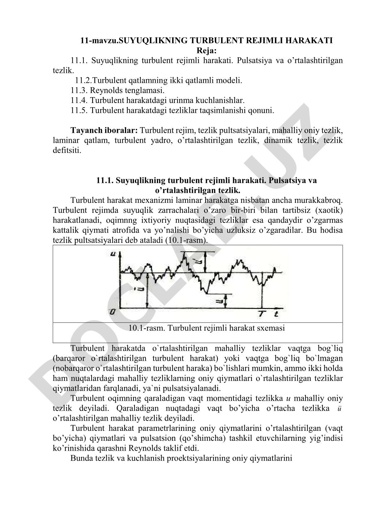 Suyuqlikning turbulent rejimli harakati