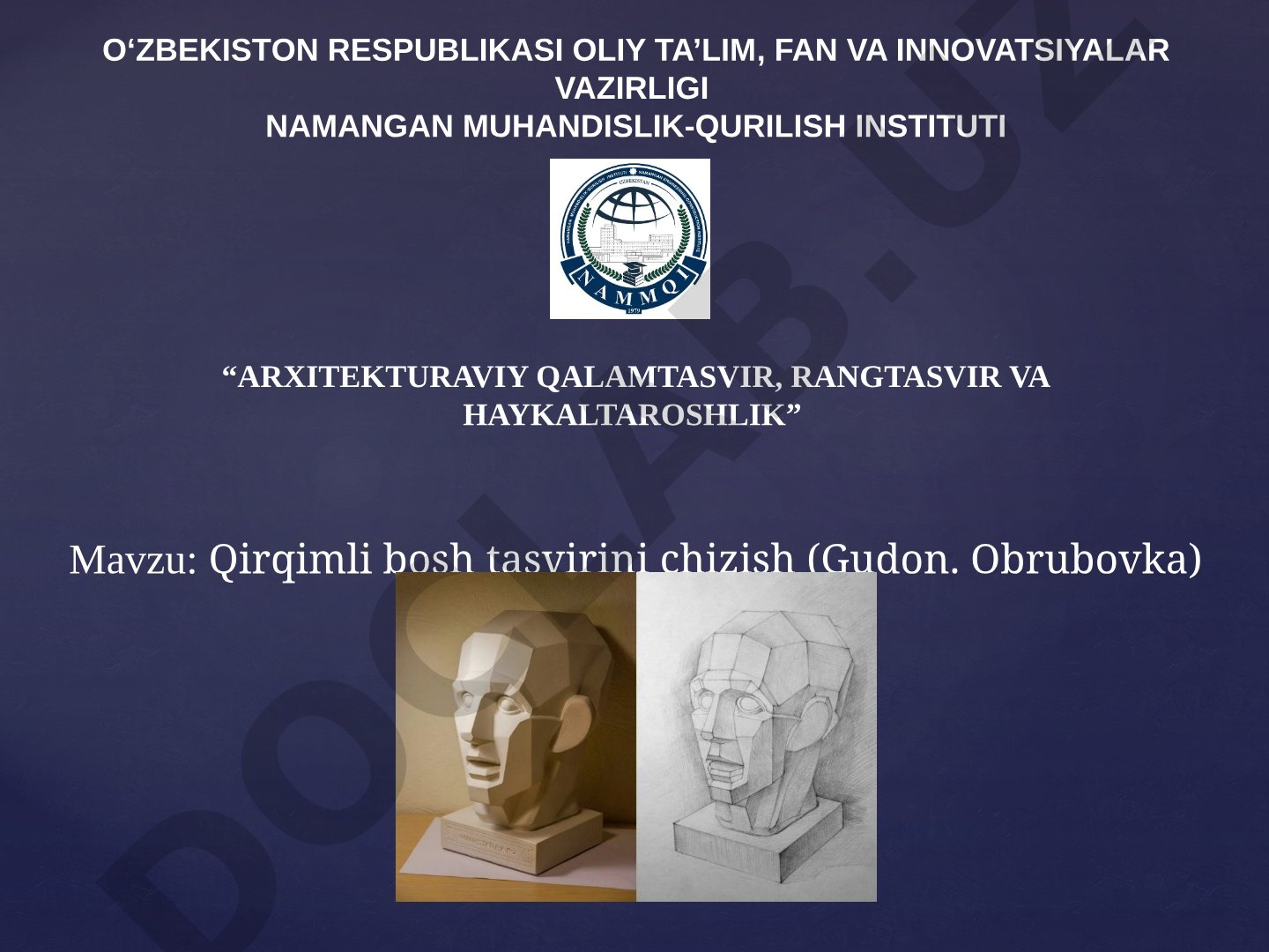 Qirqimli bosh tasvirini chizish (Gudon. Obrubovka)