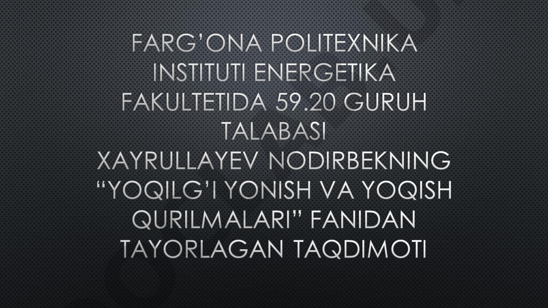 Yoqilg'i yonish va yoqish qurilmalari