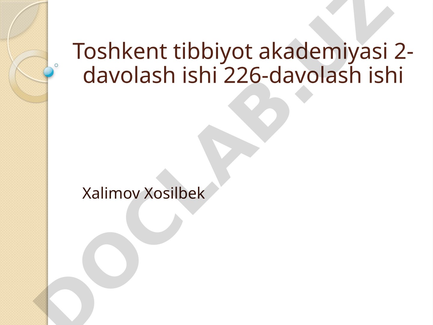 Mehnat gigiyenasining umumiy asoslari va mehnatni muhofazaqilish