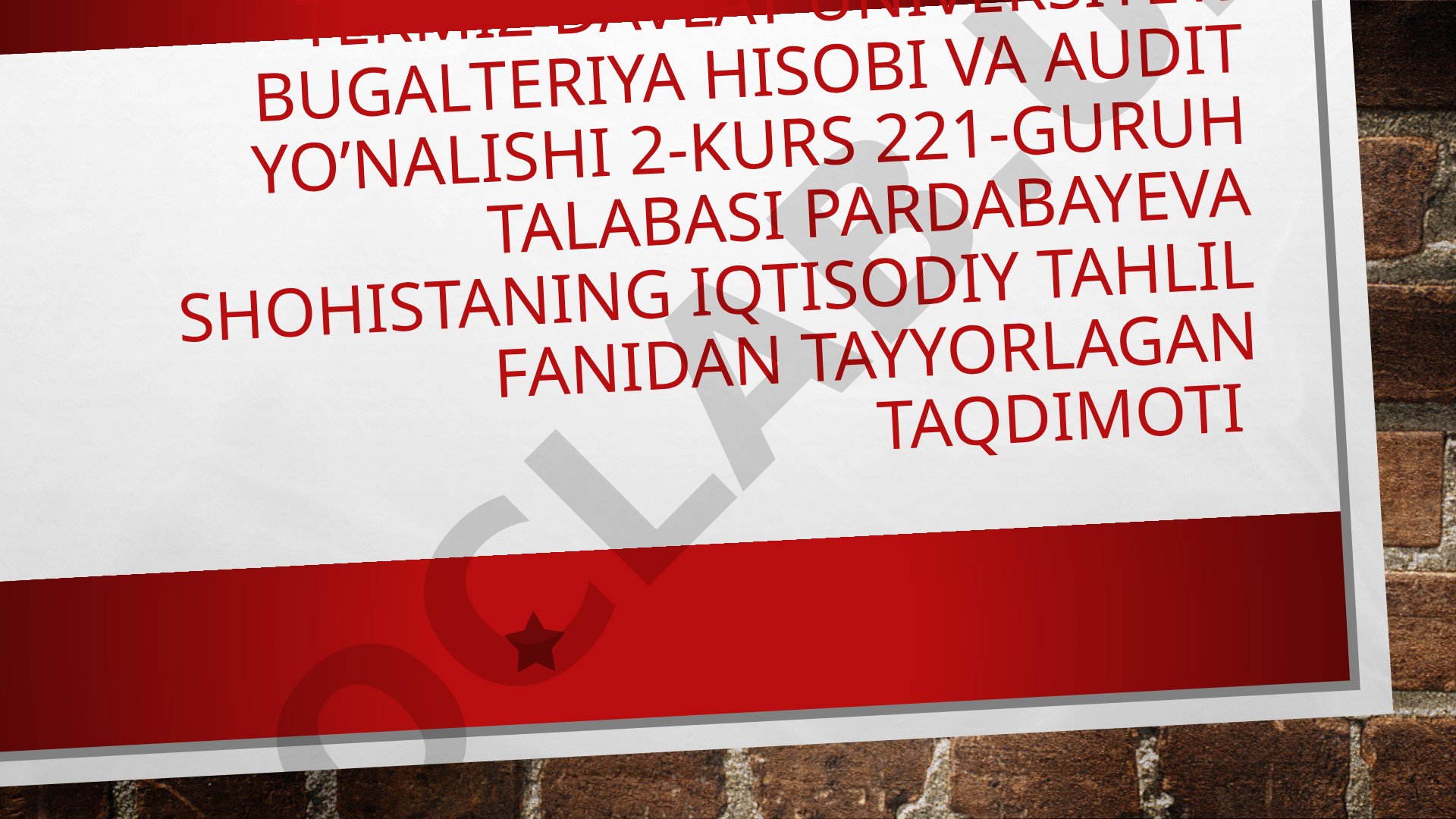 Asosiy vositalar samaradorligi tahlili