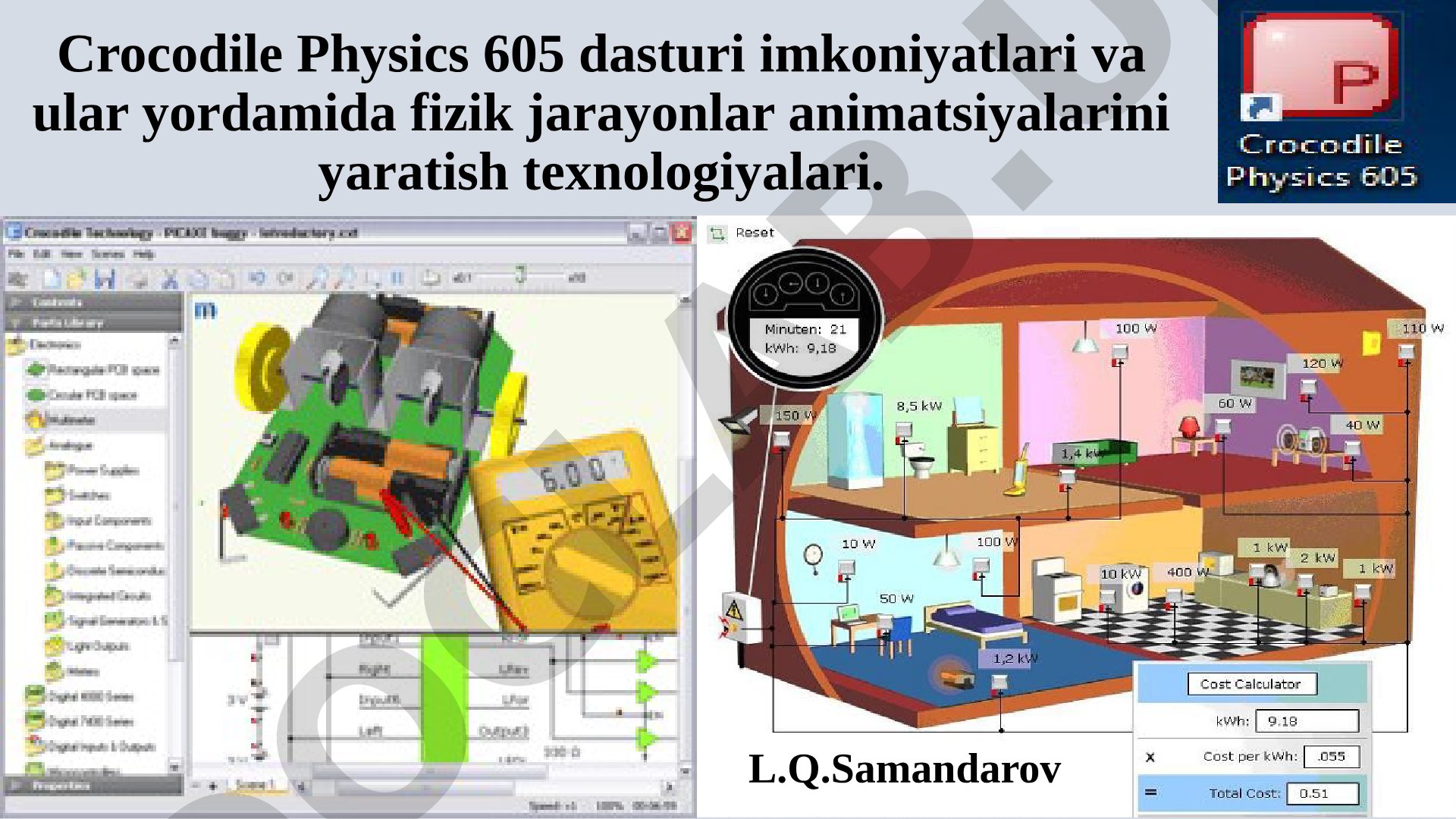 Crocodile Physics 605 dasturi imkoniyatlari