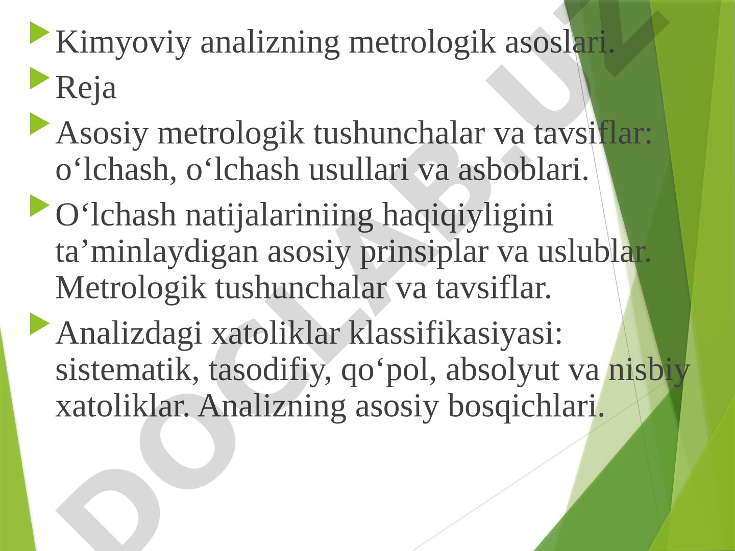 Kimyoviy analizning metrologik asoslari
