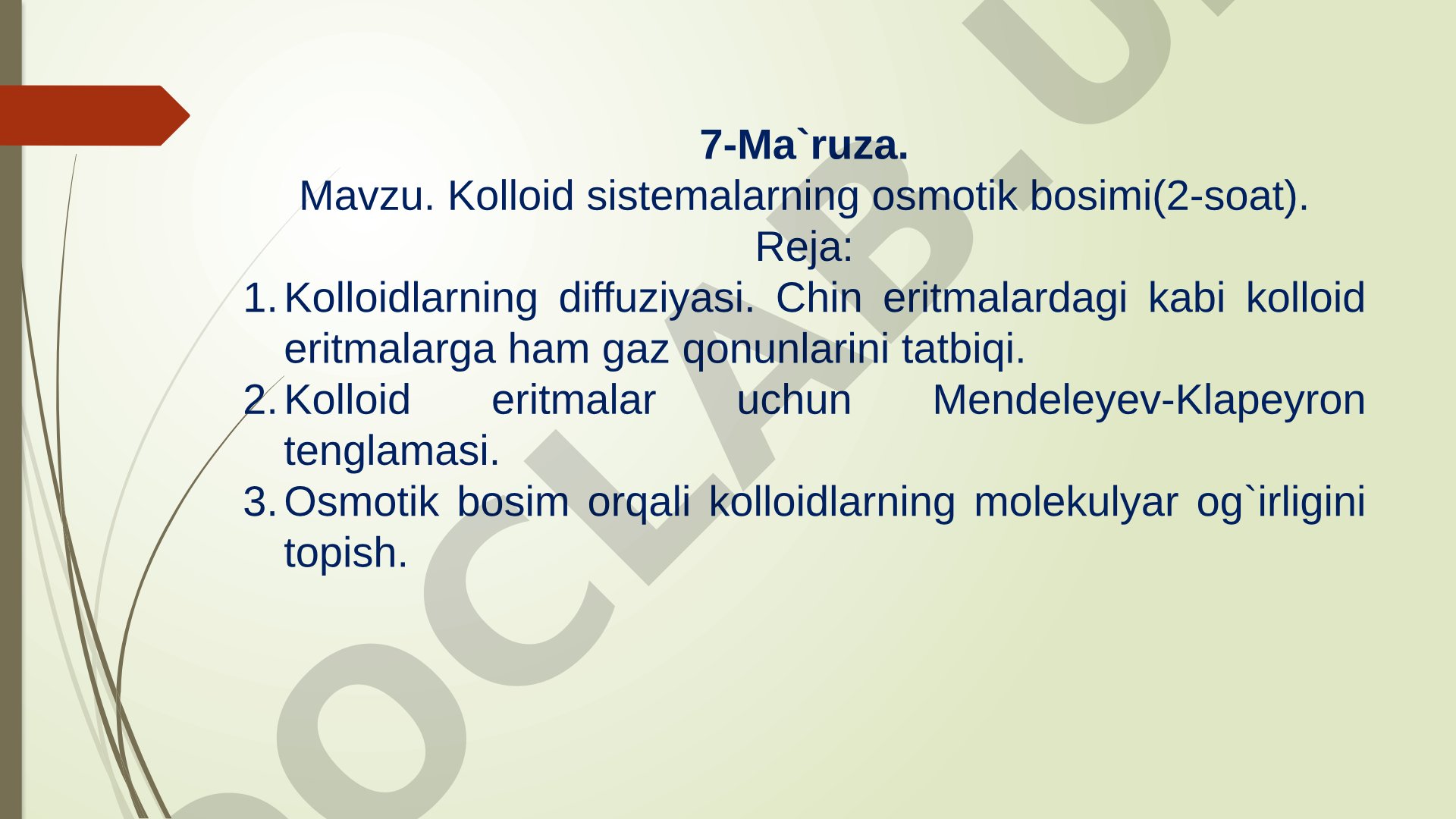 Kolloid sistemalarning osmotik bosimi