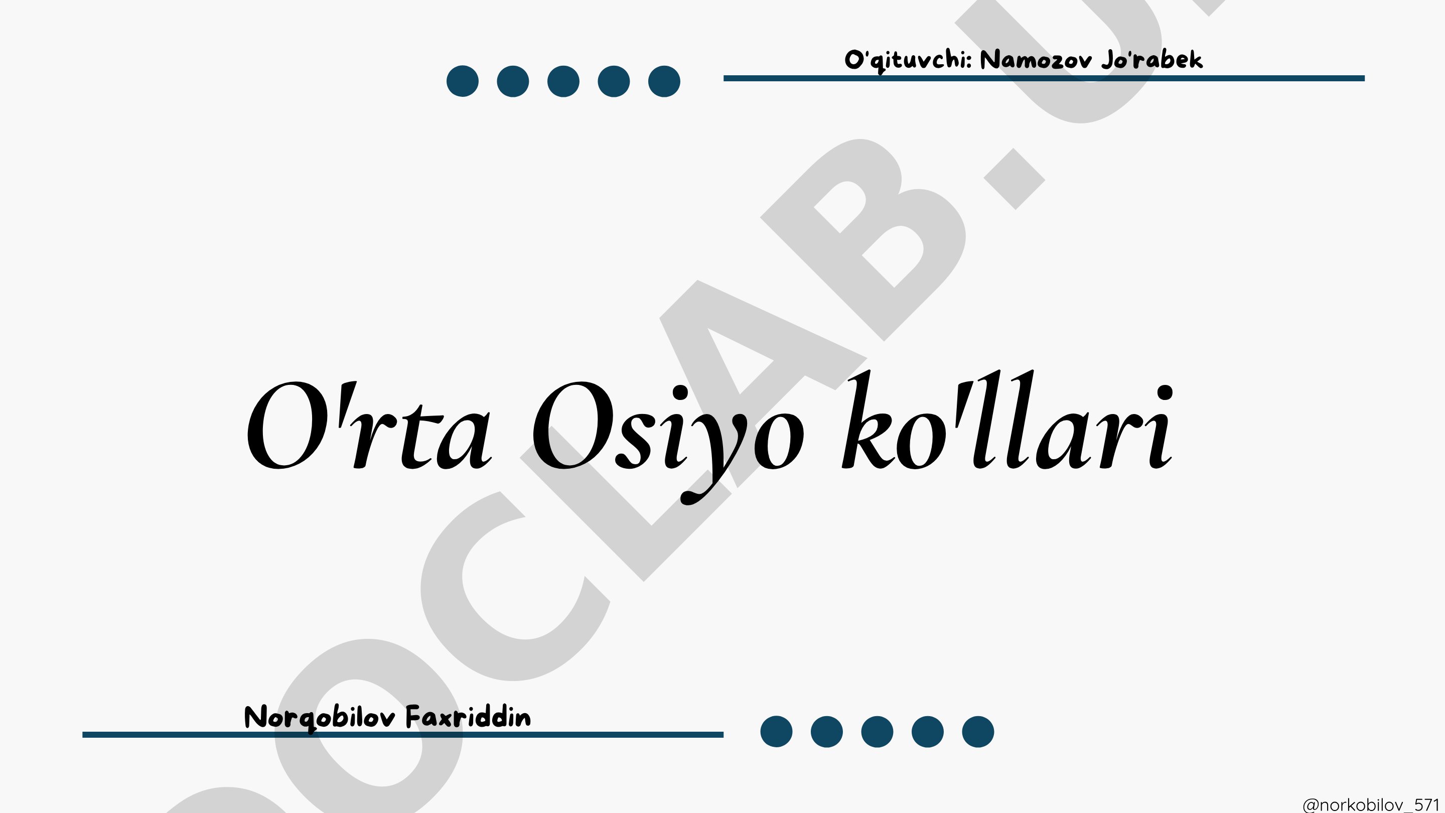O'rta Osiyoning yirik ko'llari: Orol dengizi va Issiqko'l