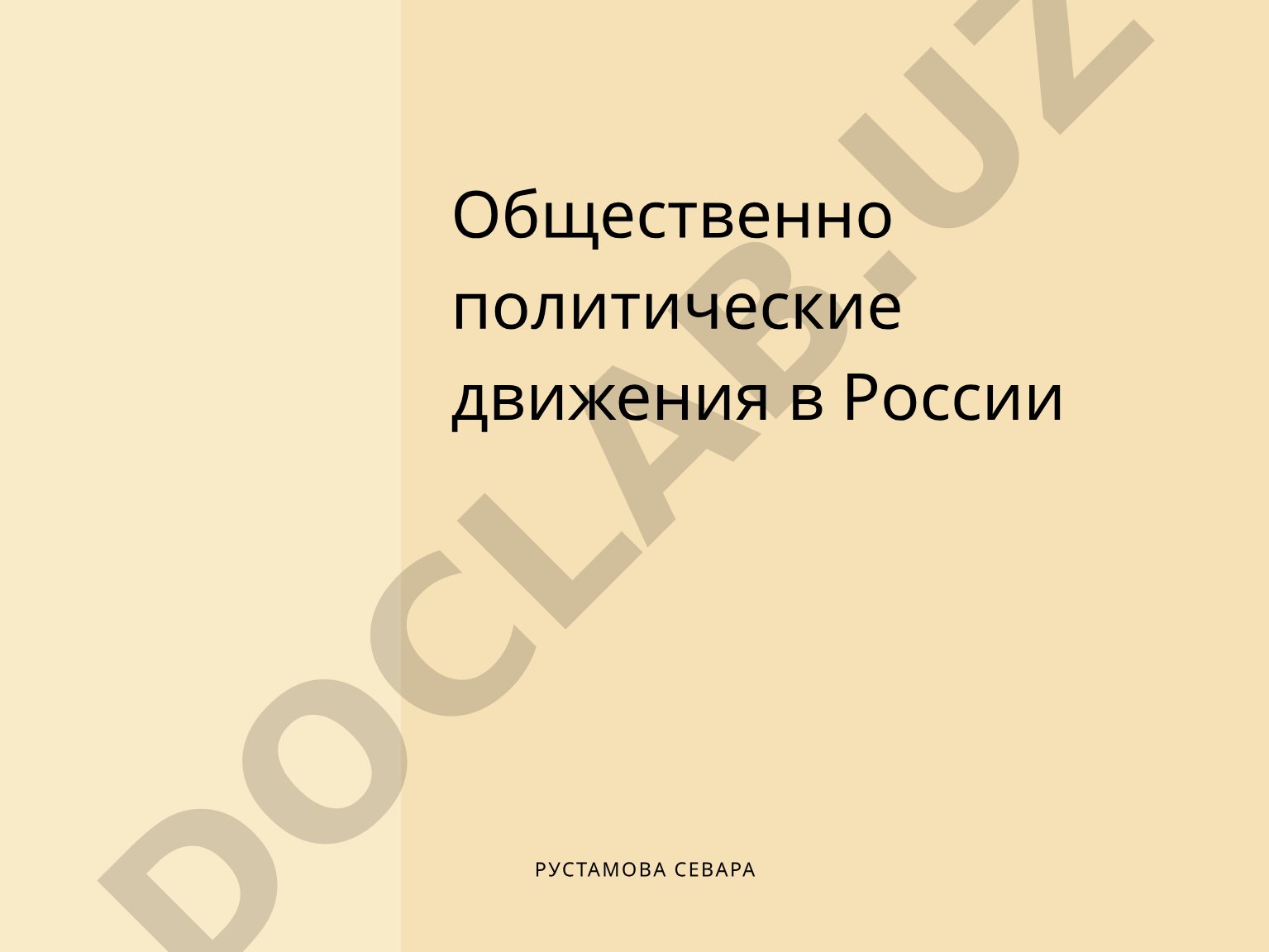 Общественно политические движения в России