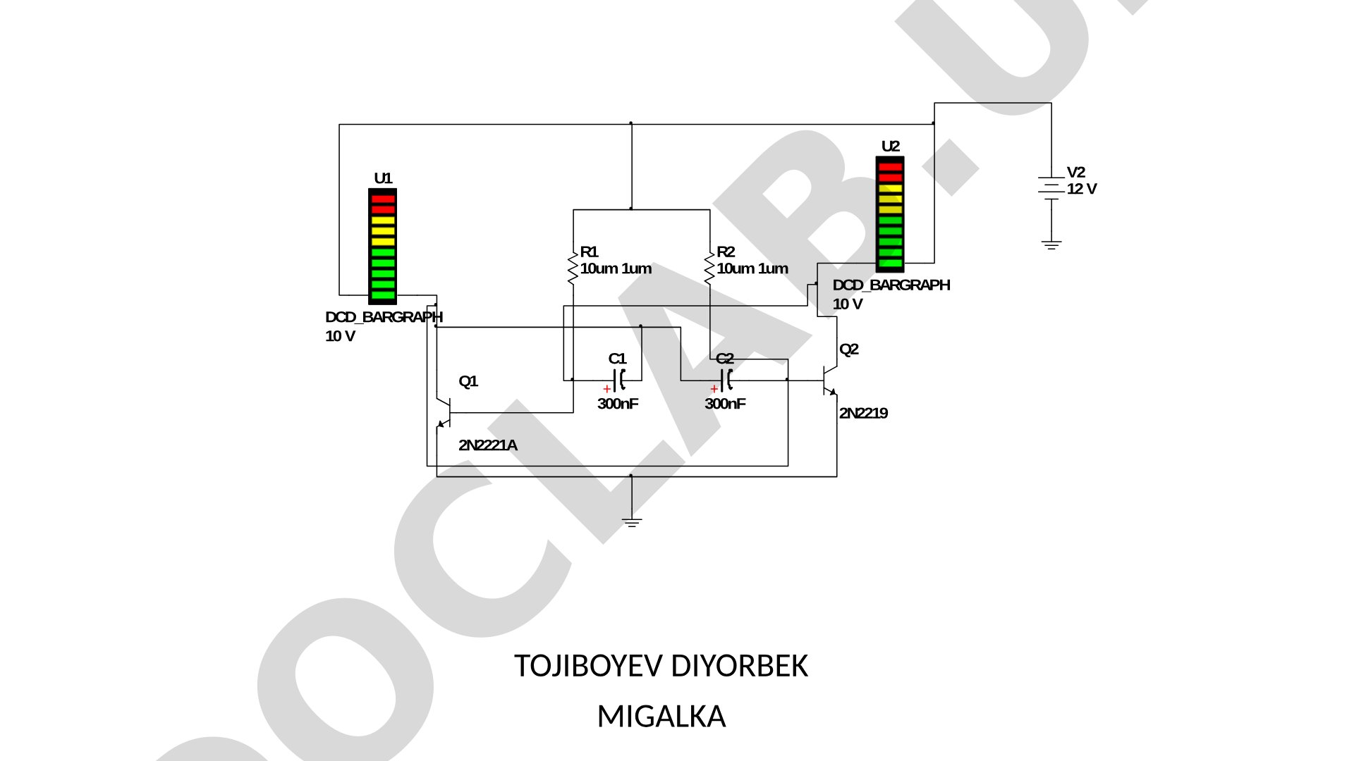 Elektron sxema: DCD_BARGRAPH va tranzistorlar