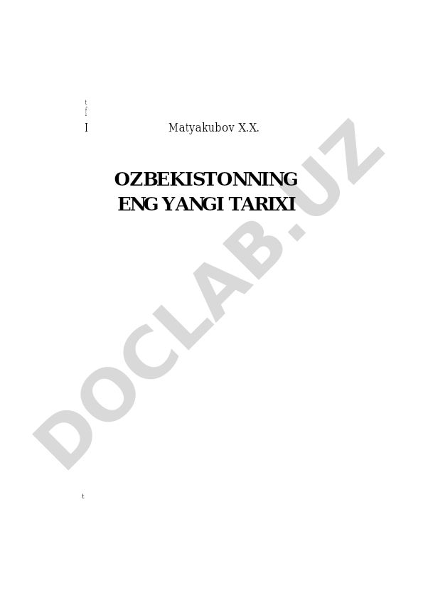 O'zbekistonning eng yangi tarixi