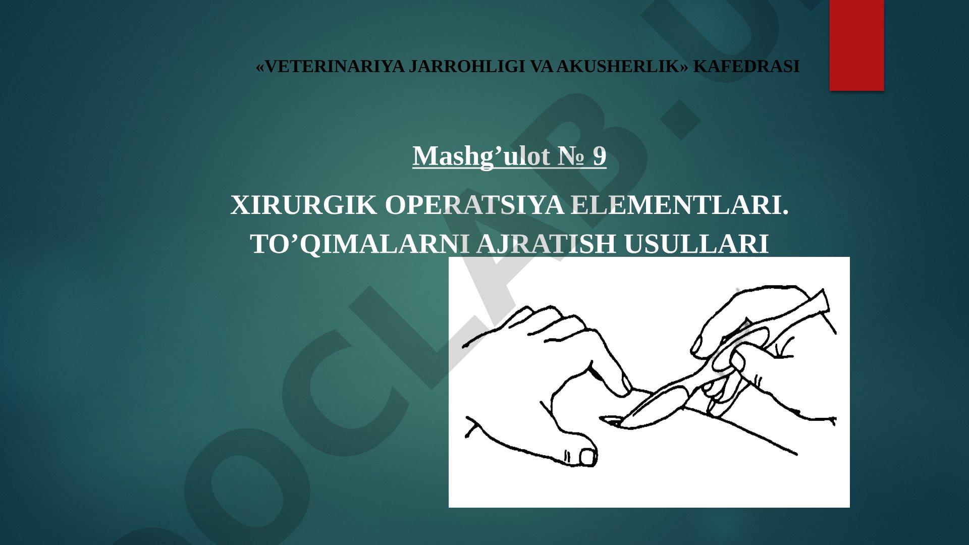 Xirurgik operatsiya elementlari: to'qimalarni ajratish usullari