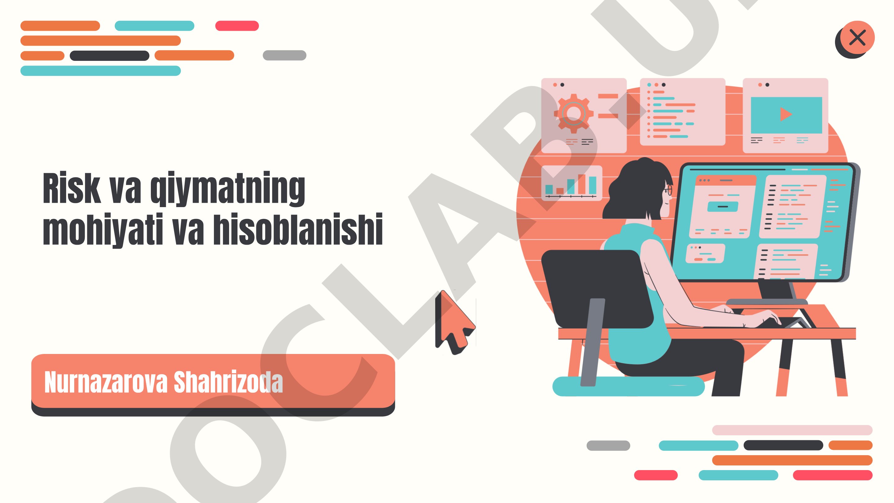 Risk va qiymatning mohiyati va hisoblanishi